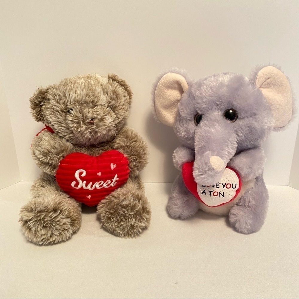 Walgreens Hug Me Valentine's Day "Sweet" Heart Bear & "Love You A Ton" Elephant